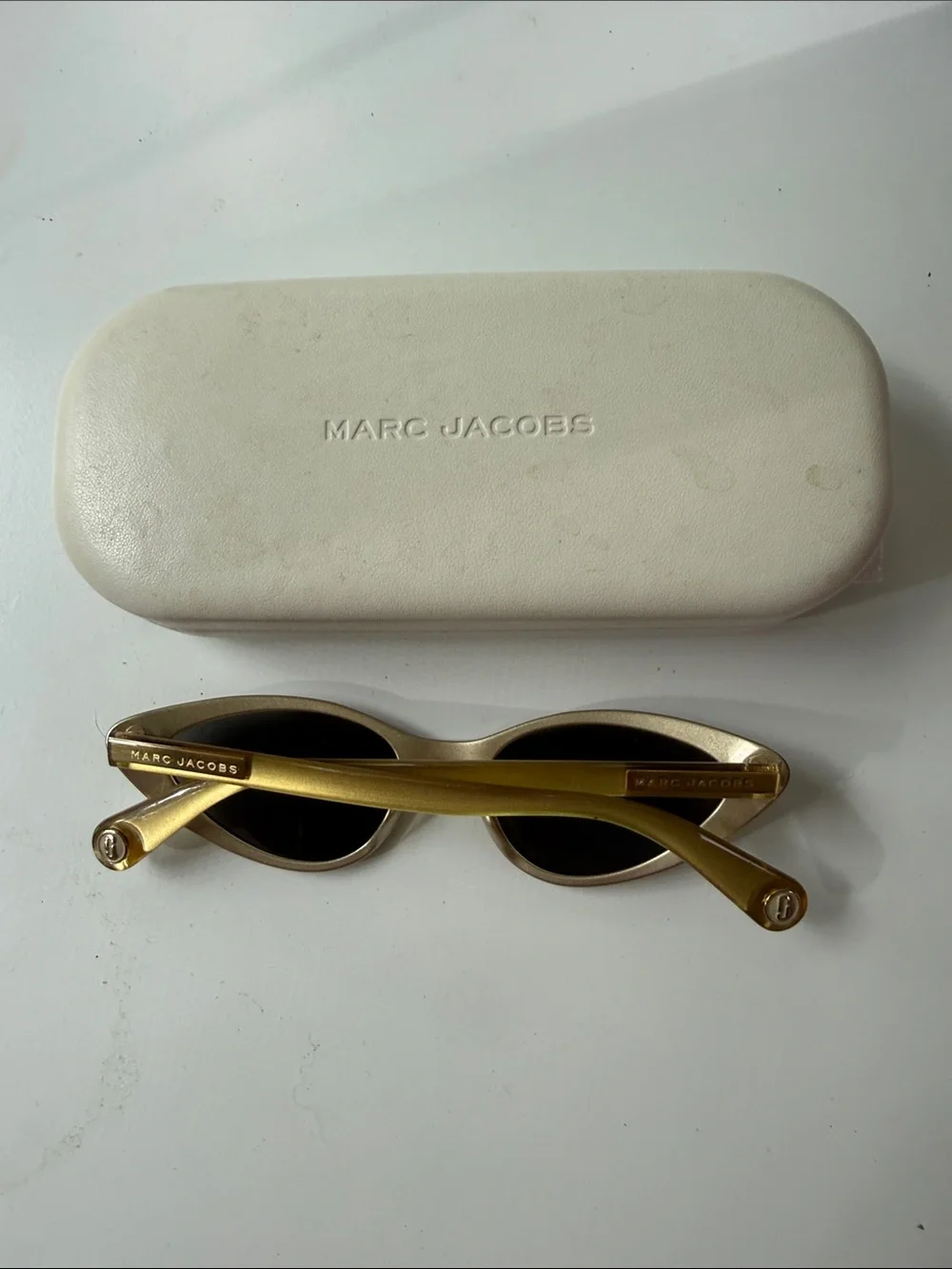 Marc Jacobs Gold Cat Eye Sunglasses.